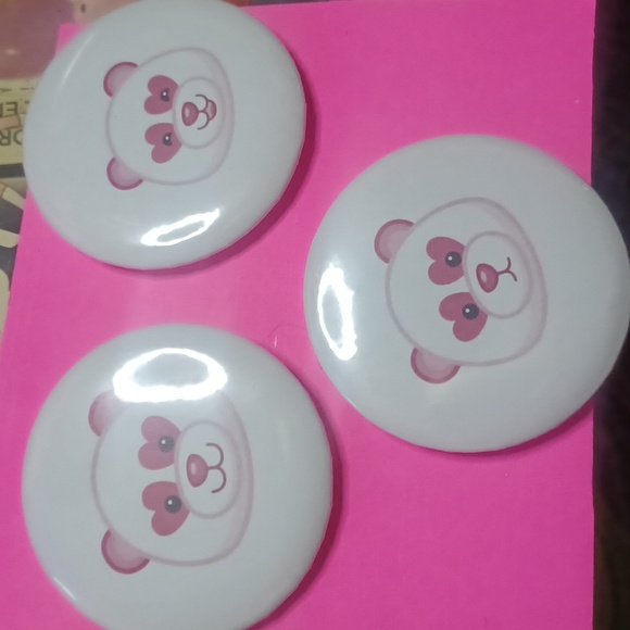 🩷3/$15🩷2-inch 3PC Pin Back Button set. WEBKINZ LOVE PANDA EMOTIONS - Picture 1 of 1